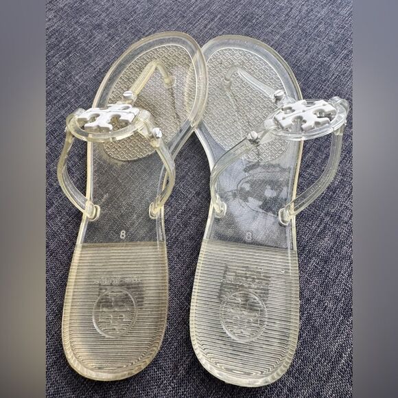 TORY BURCH Women’s Mini Miller Jelly Thong Flip Flop Sandals Clear Sz 8 - Picture 9 of 13